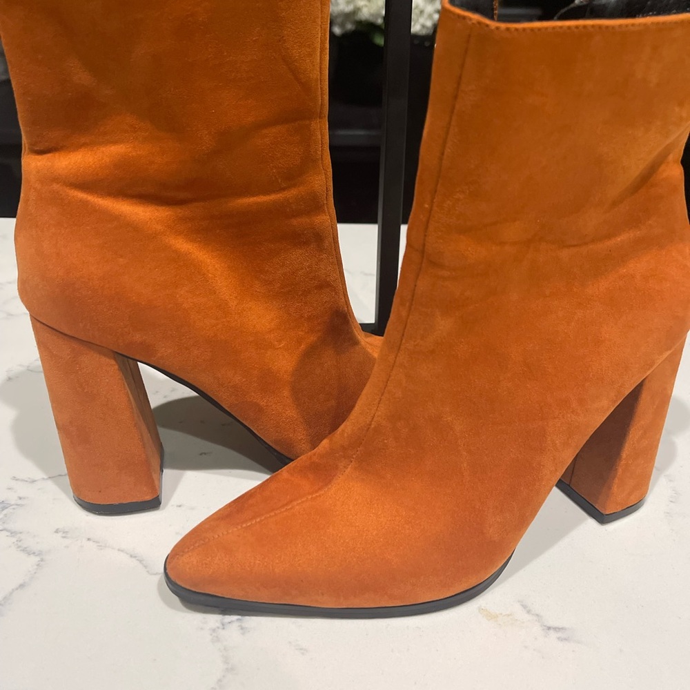 New Pumpkin Spice Suede Ankle Boots